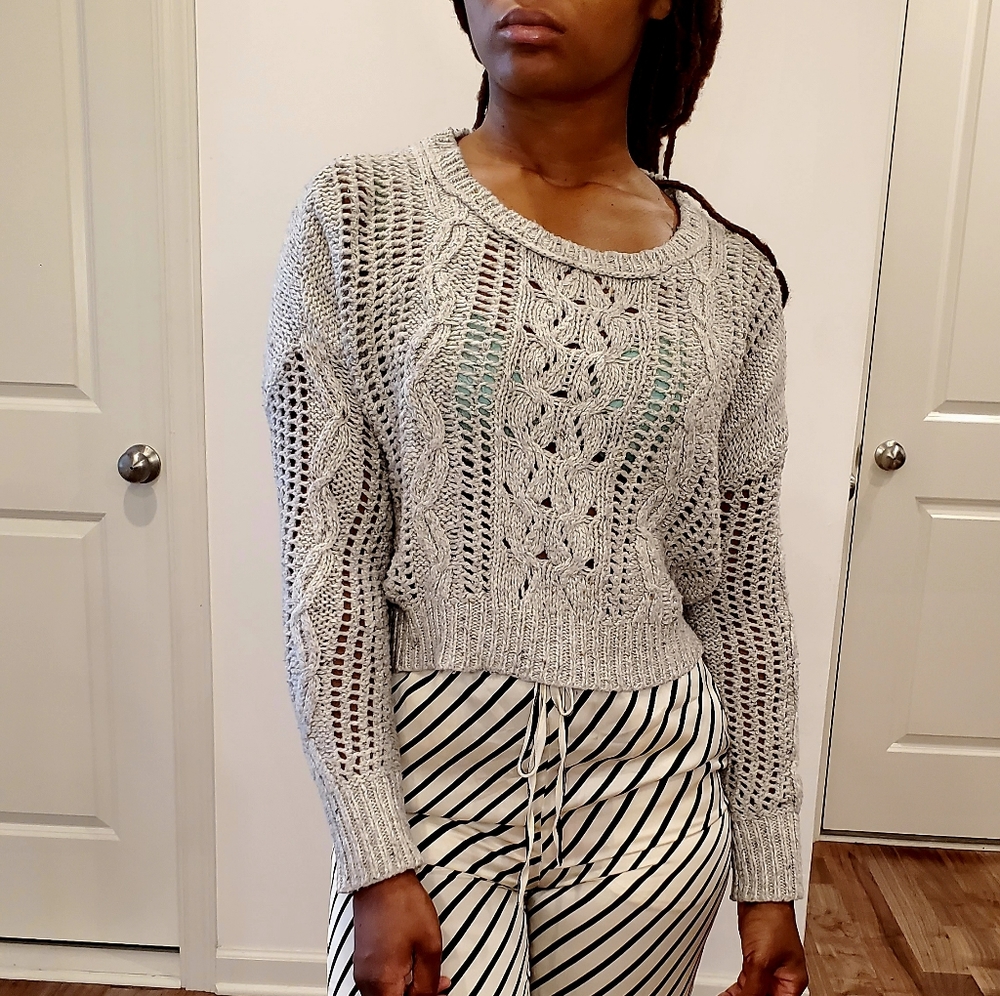 Grey Crop Sweater